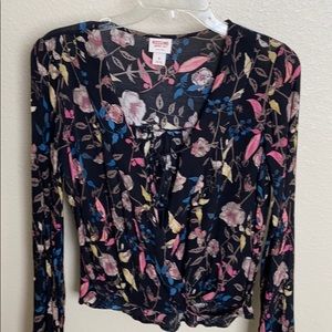 M open front cross over blouse